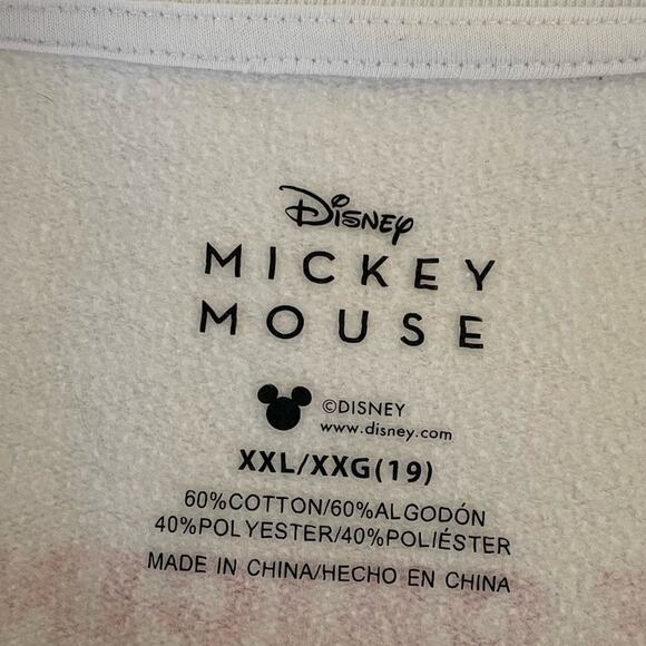 Disney Sweatshirt Juniors 19 2X White Fleece Mickey Mouse Graphic Sketch Cozy - Picture 2 of 10